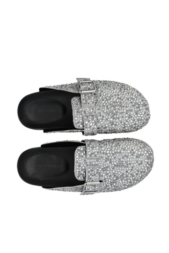 Medina x Bianco, Sand Mule Simili Stones, Silver